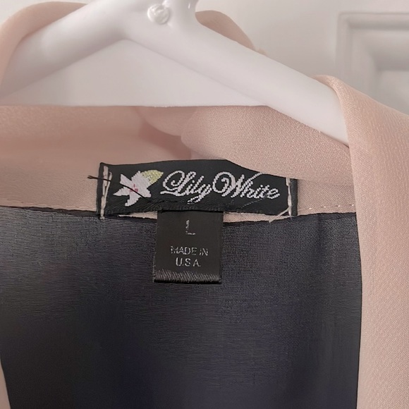 Lily White Navy and Cream Blouse, Large - Picture 3 of 6